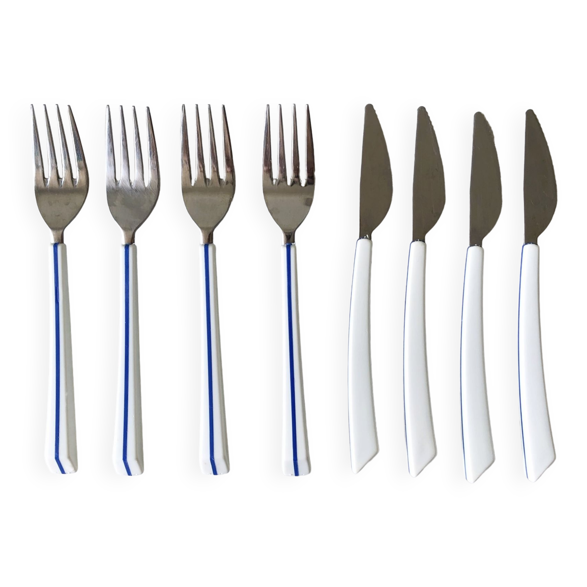 Set of 4 forks and 4 knives Air France of the 70s by Nathalie George