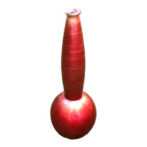 Vase années 1970 / soliflore (grand modèle) forme boule à col élancé  verre peint à effet