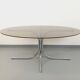 Vintage oval dining table in smoked glass and chrome metal