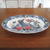 Antique Large Oval Serving Dish - Peacock Decor