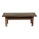 Vintage English coffee table in oak and green leather – 1950s/60s