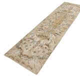 2x10 Beige Brown Floral Turkish Runner Rug, 73x302Cm SK 7009