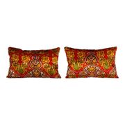 Lot de 2 housses de coussin velours vintage 56x33 cm