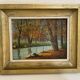 Old painting, river landscape signed M.Bonvin