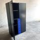 Interlübke Black MDF Cabinet with Blue Drawers, German Design from 1980s