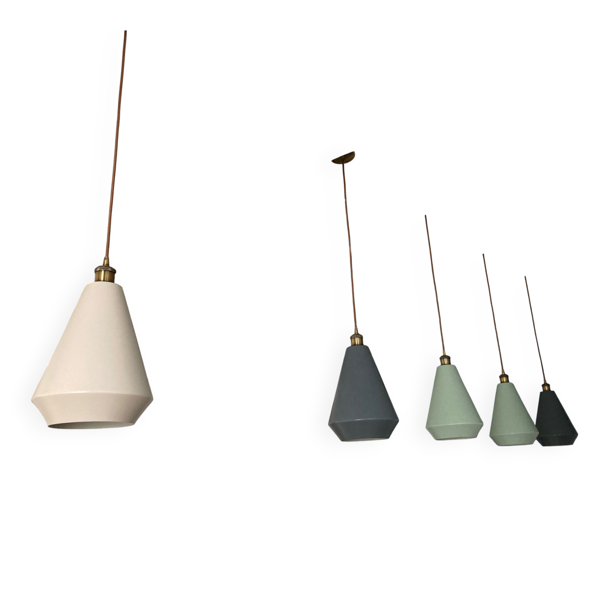 5 suspensions abats-jour made et ampoules filament led girard sudron