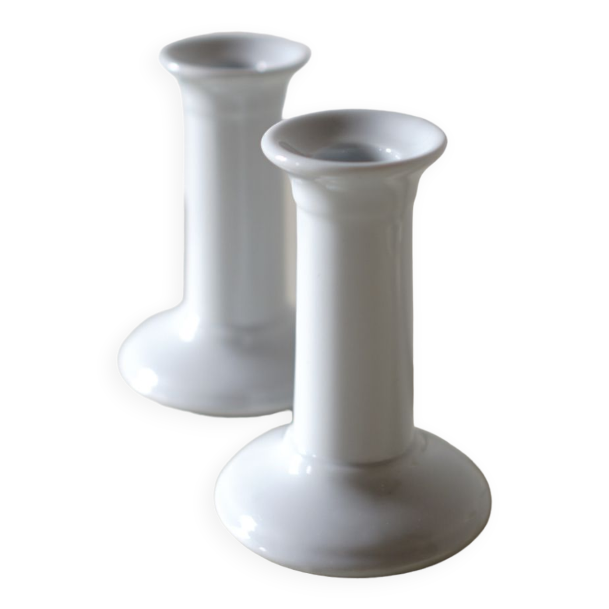 Porcelain candlestick duo
