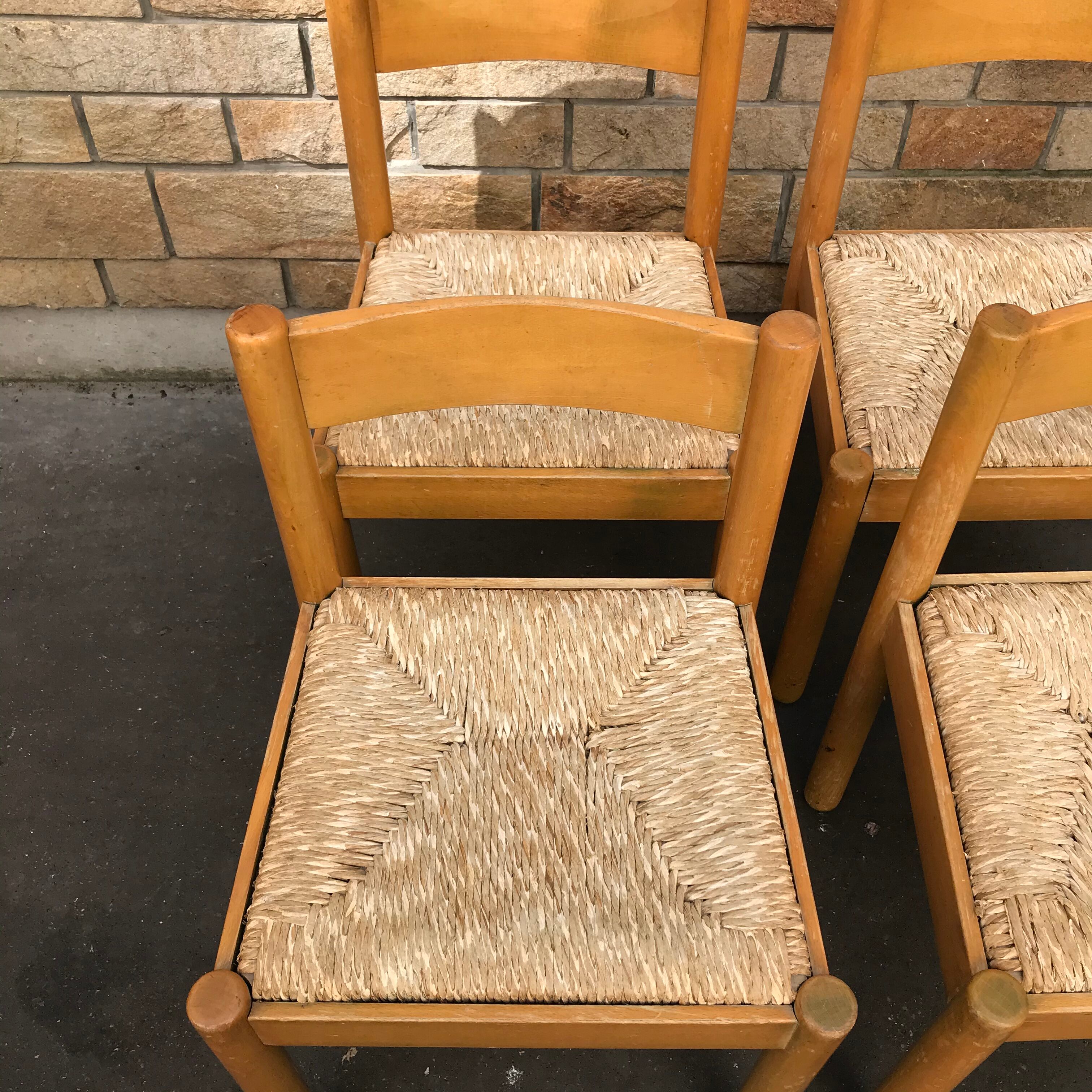 Set of 4 chairs Carimate by Vico Magistretti, Cassina 1960