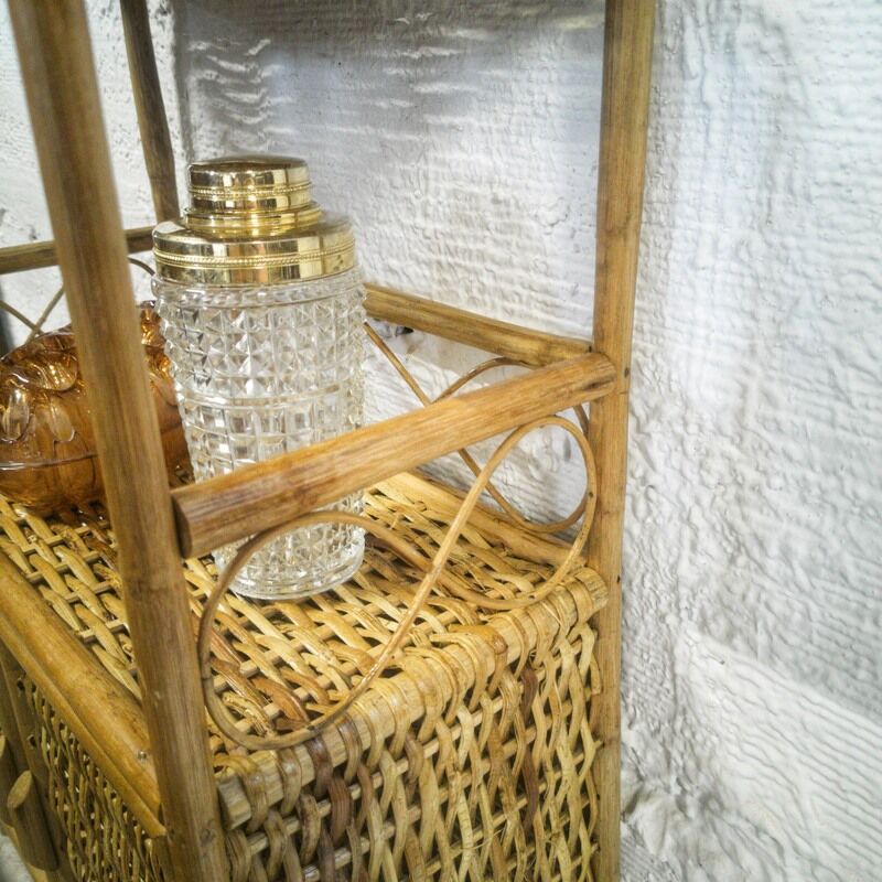 Vintage rattan shelf
