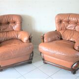 Pair of leather armchairs