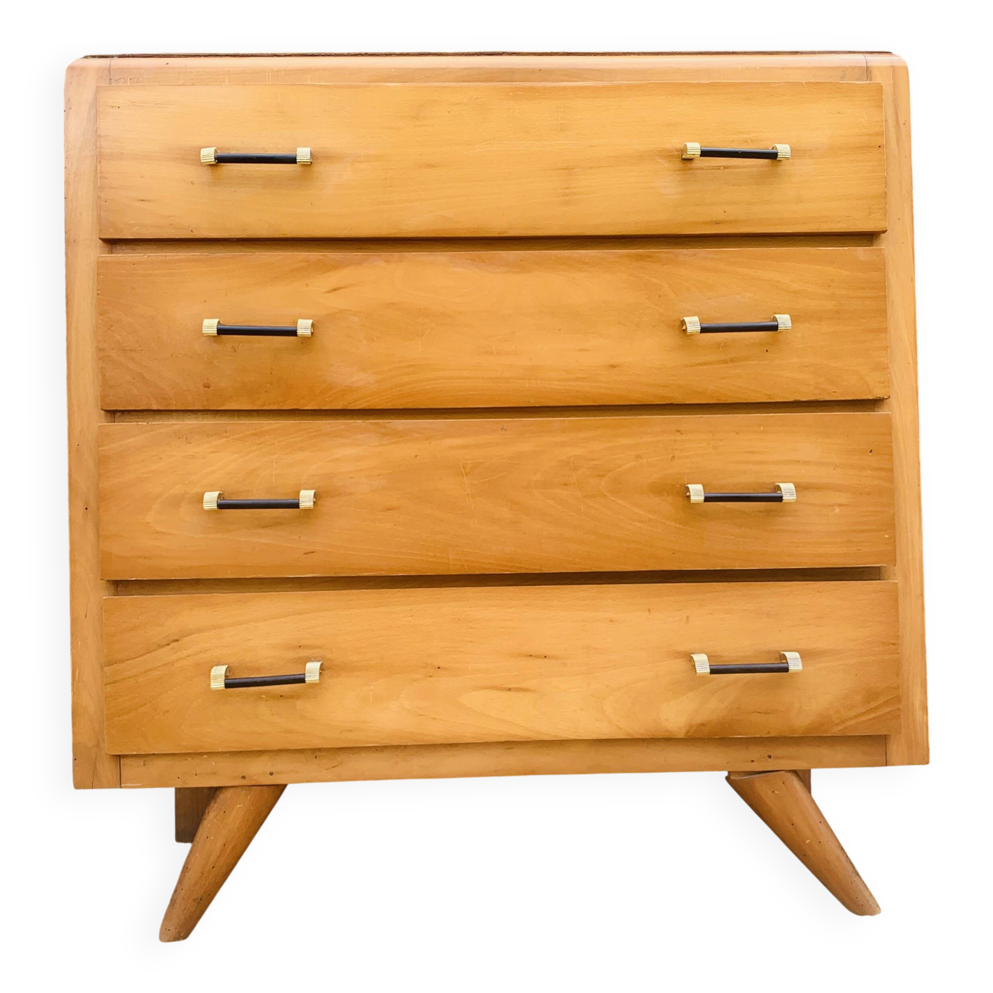 Vintage chest of drawers with 4 drawers from the 1960s.