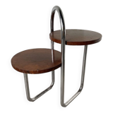 Bauhaus art deco console table in wood and chrome