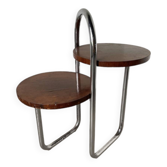 Bauhaus art deco console table in wood and chrome
