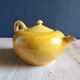 Vintage Mustard Enamelled Ceramic Teapot