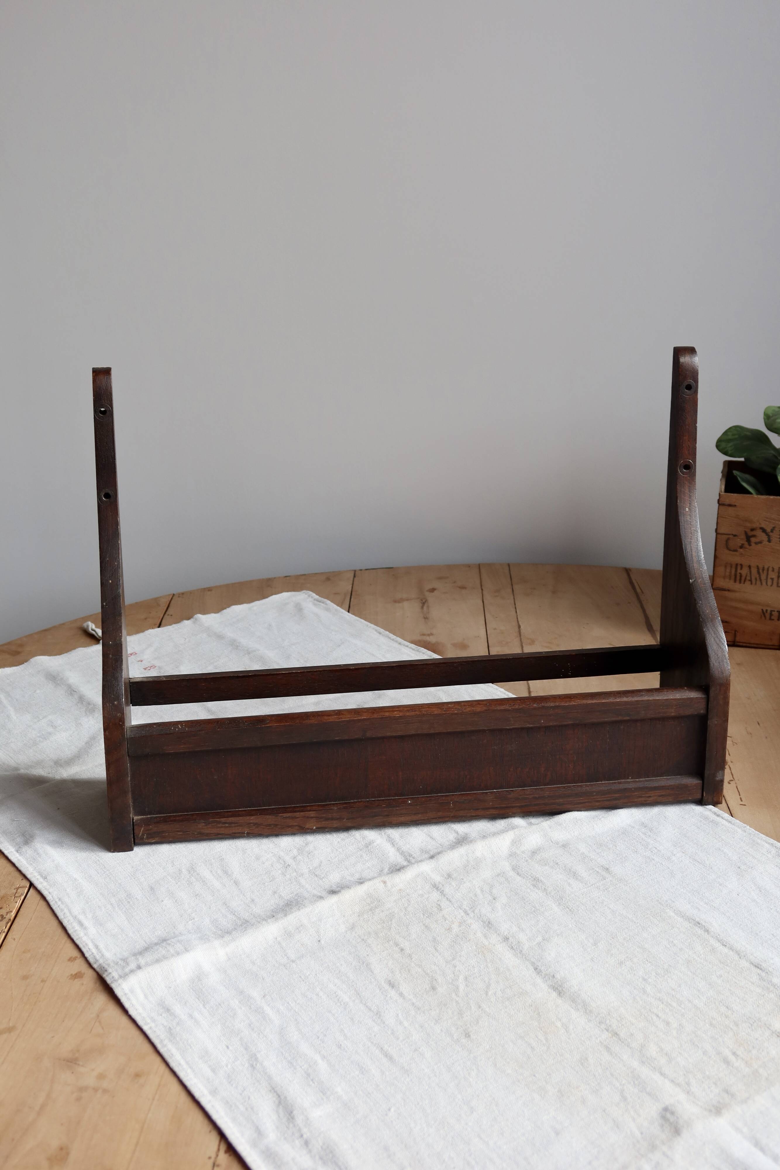 Vintage dark wood wall shelf