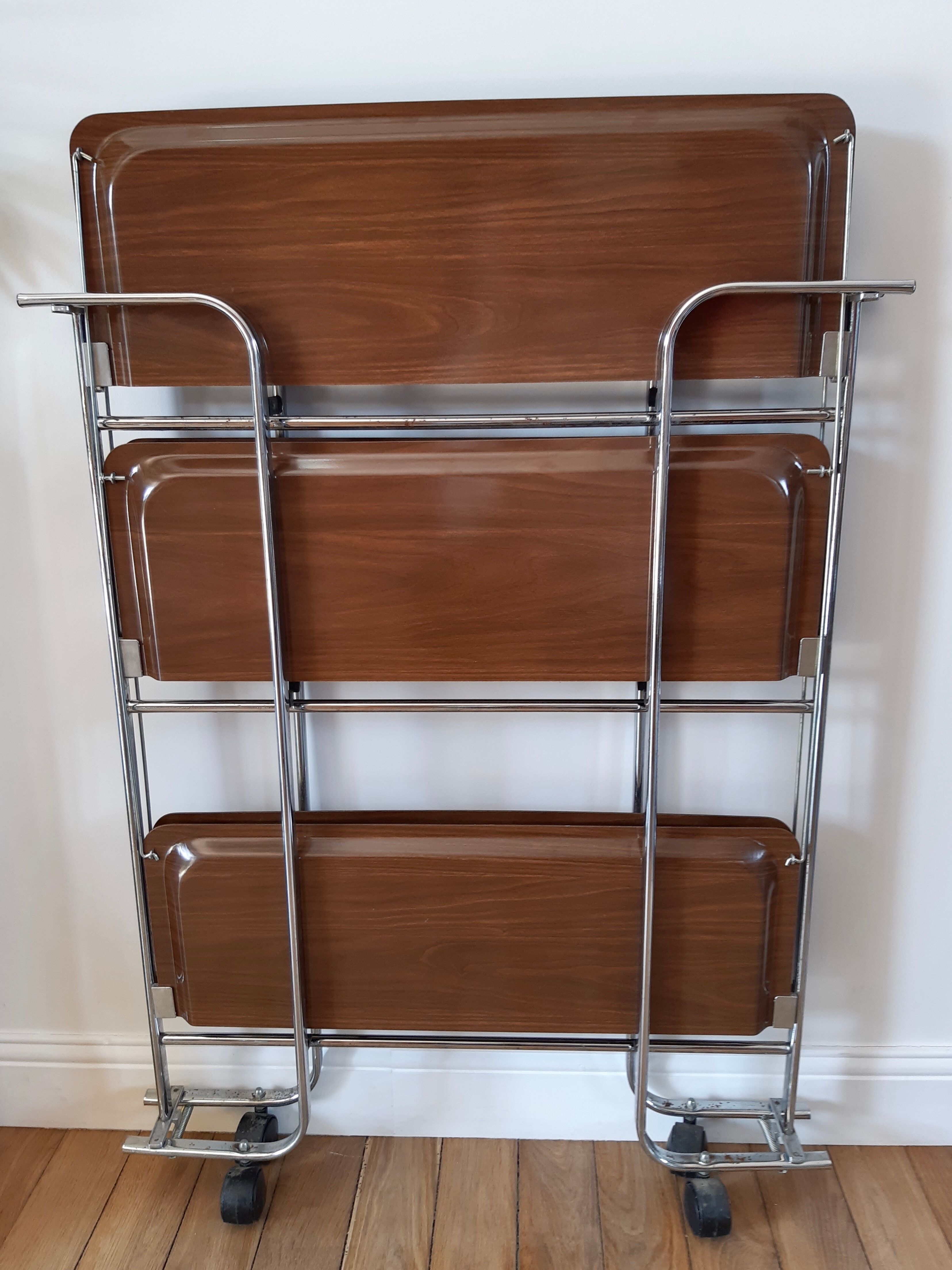 Chromium folding dessert and vintage 70s formica