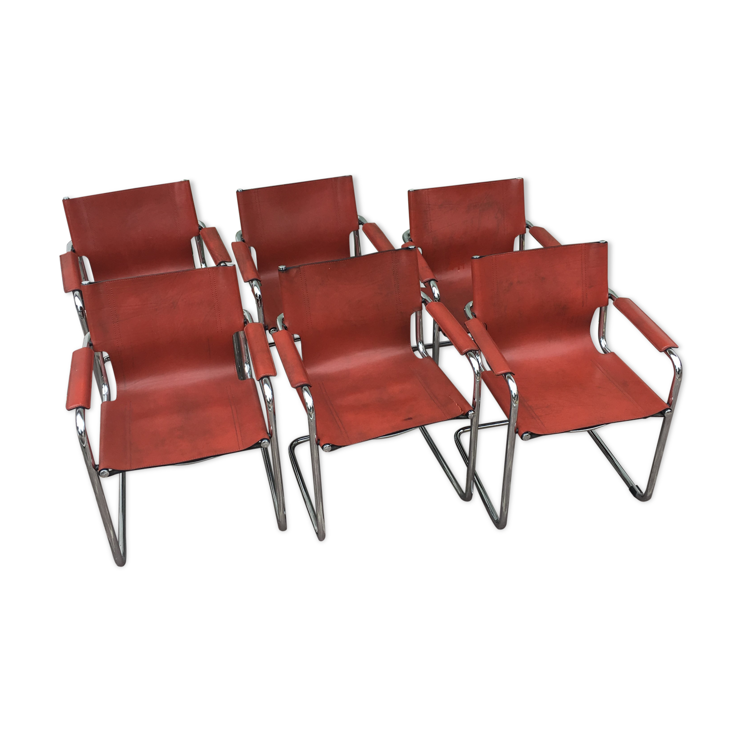 6 leather and chrome desk chair