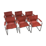 6 leather and chrome desk chair