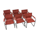 6 leather and chrome desk chair