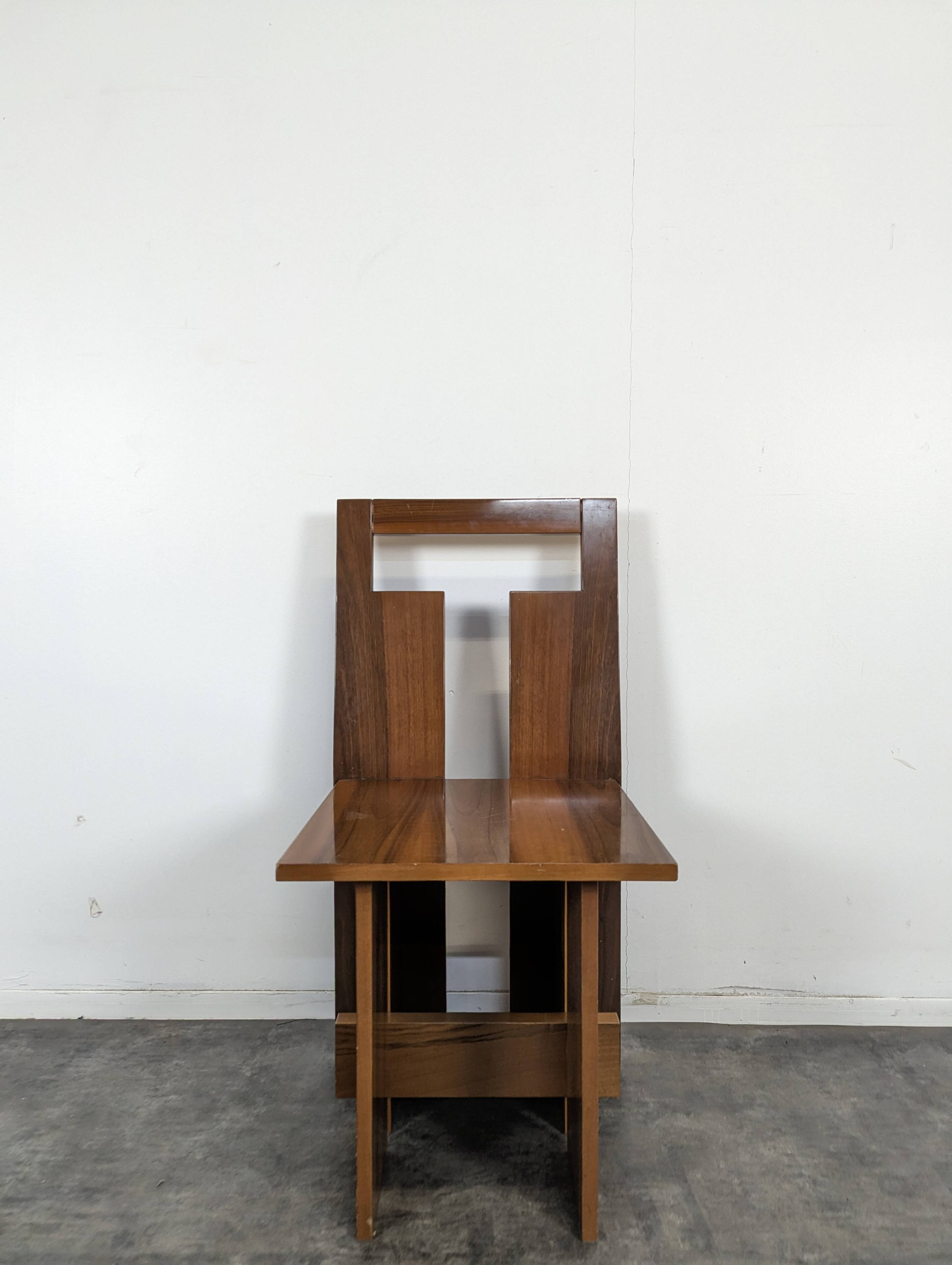 Set of 8 Italian chairs in American walnut Loto Spa