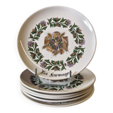 6 cheese plates in earthenware from Gien in good condition.