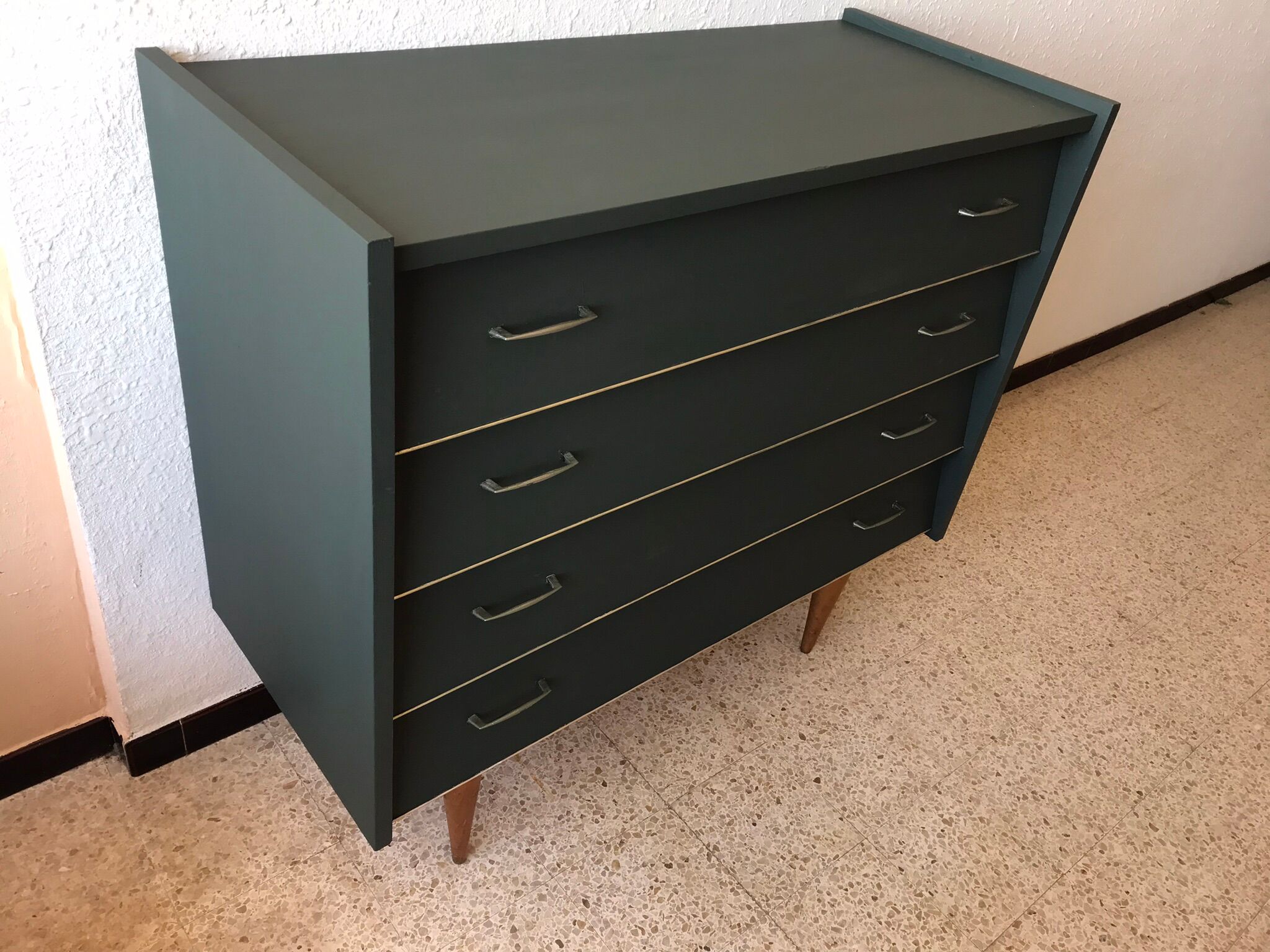 Dark green vintage dresser.