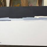 Abstract minimalist table – contemporary landscape – oil on canvas signed