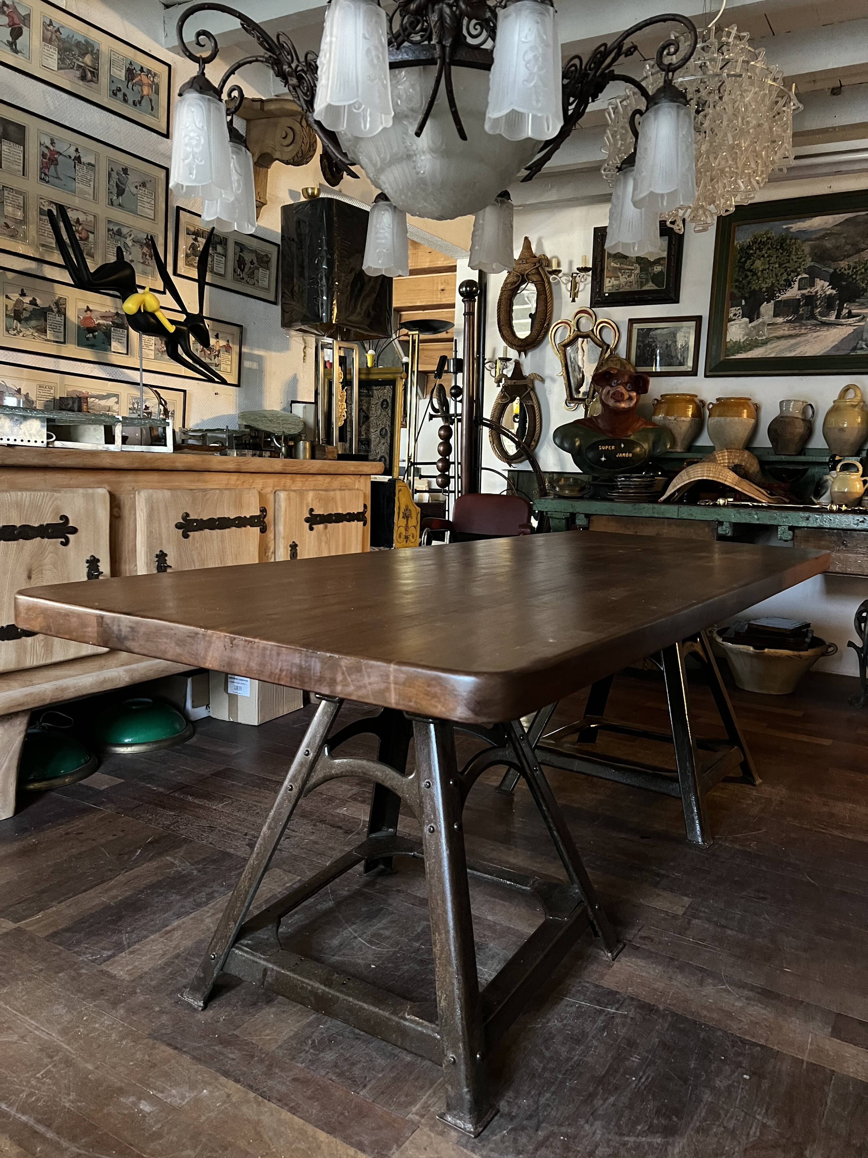 Large table with industrial legs