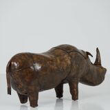 XL Rhinoceros Leather Footstool by Dimitri Omersa