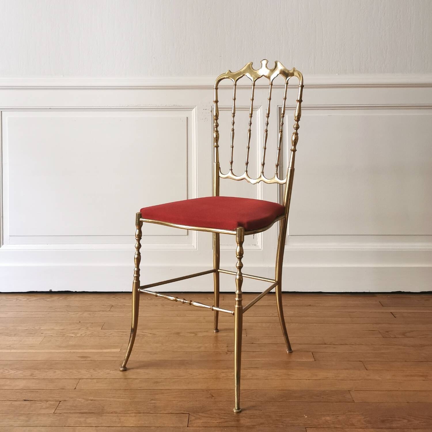 Chiavari chair in golden brass, 1950s