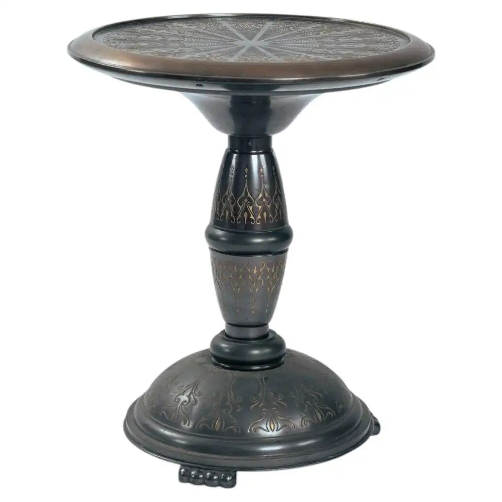 Dutch Art Nouveau occasional table with floral relief decor, 1920s