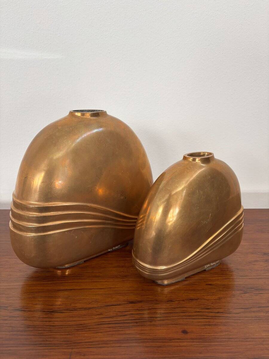 Bronze Vase Sculptures by Esa Fedrigolli for Esart, Italy, 1970s, Set of 2