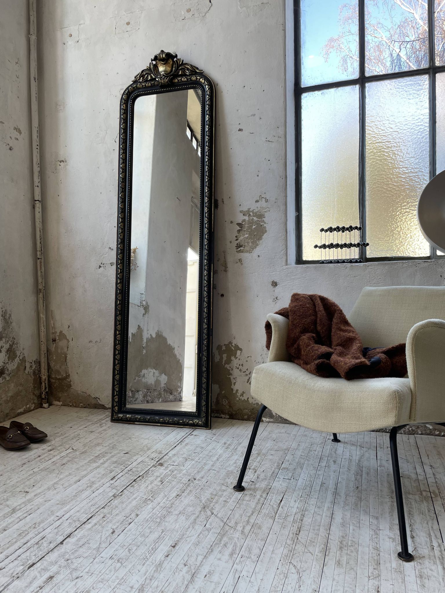 Miroir XXL blanc Louis Philippe 2m