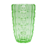 Art Deco green uranium glass vase, S. Reich CMS Krasno, Czechoslovakia, 1930s