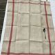 Pair new linen towels embroidered BR triple red stripe