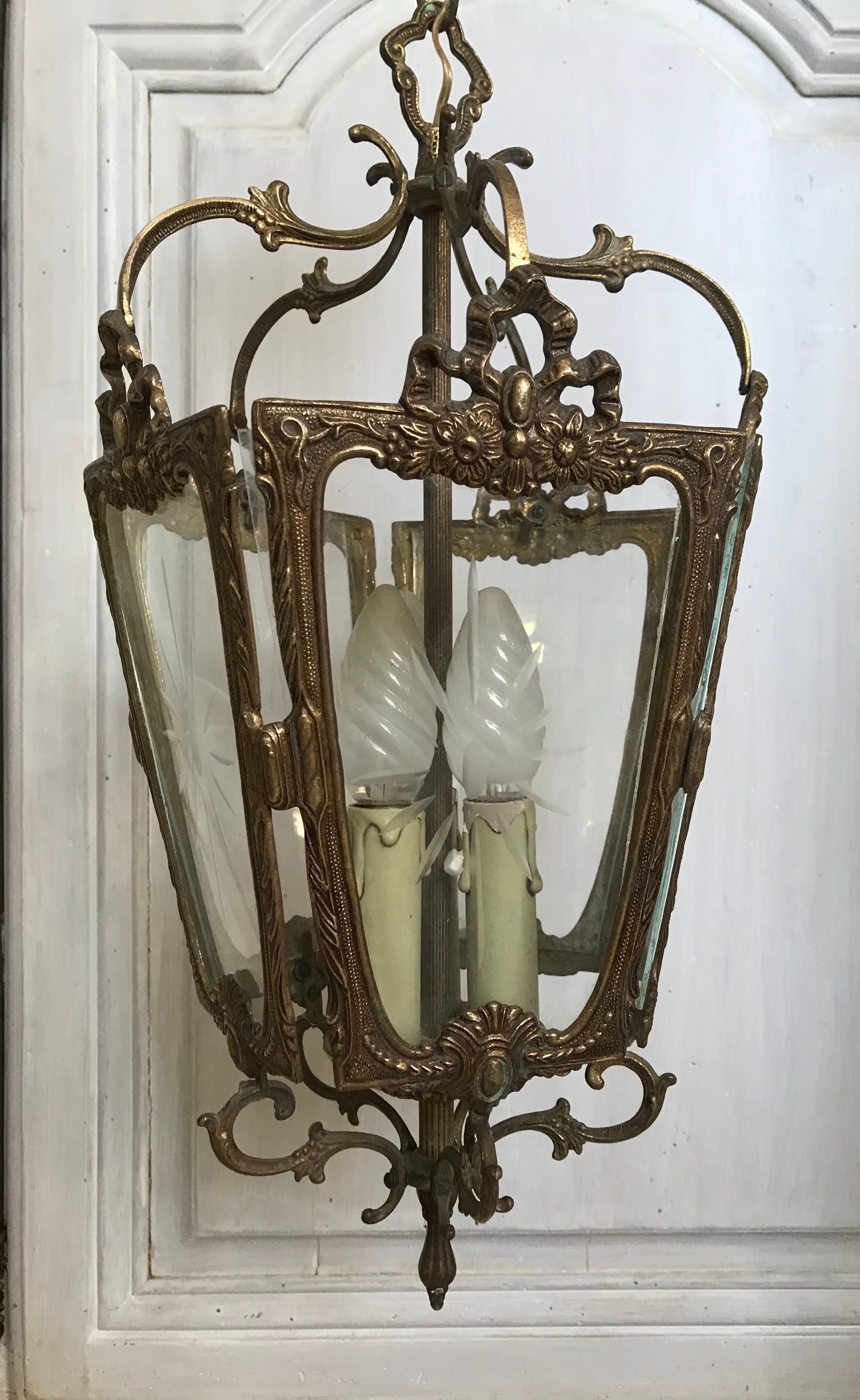 Golden bronze vestibule lantern