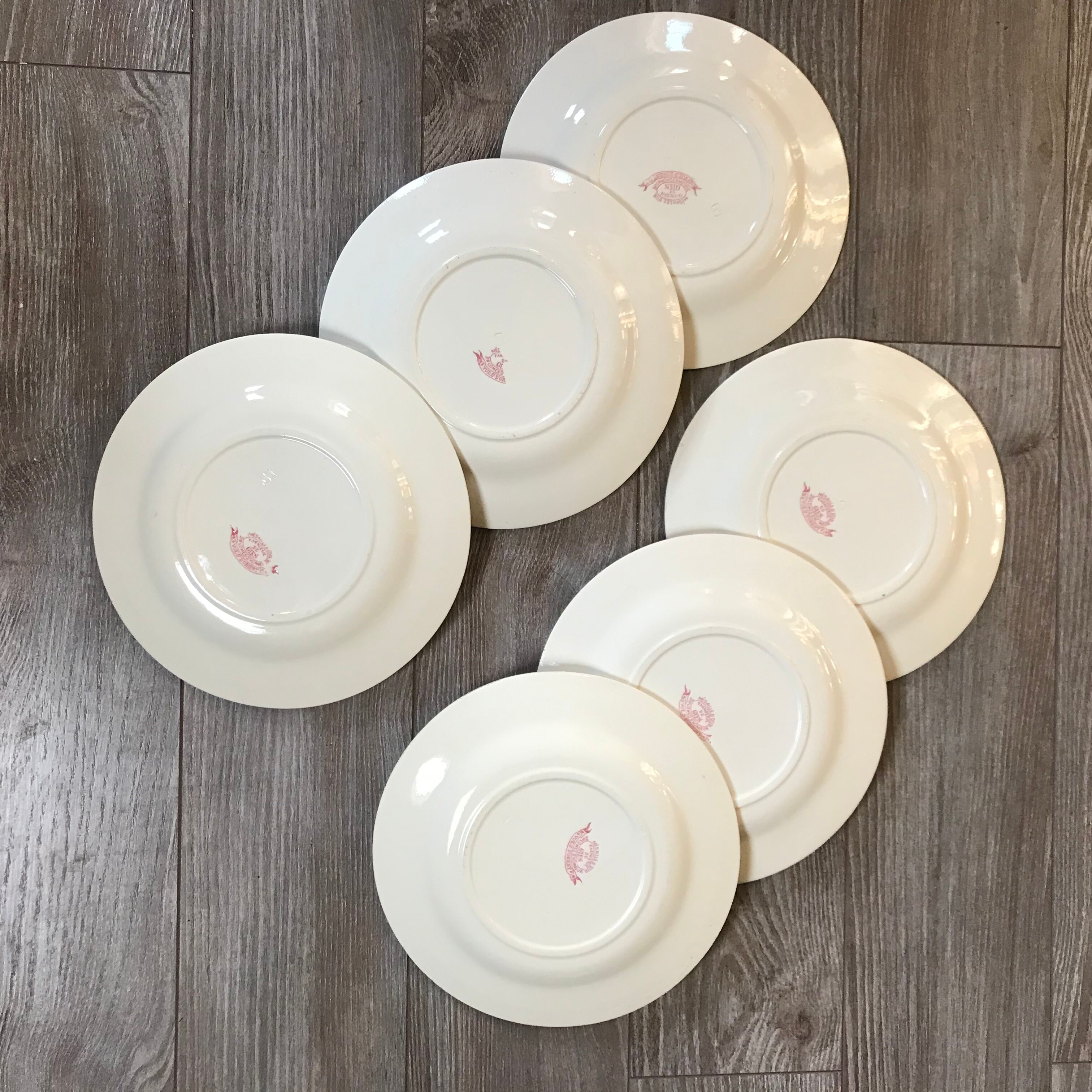 6 dessert plates seen from orient gien 1870