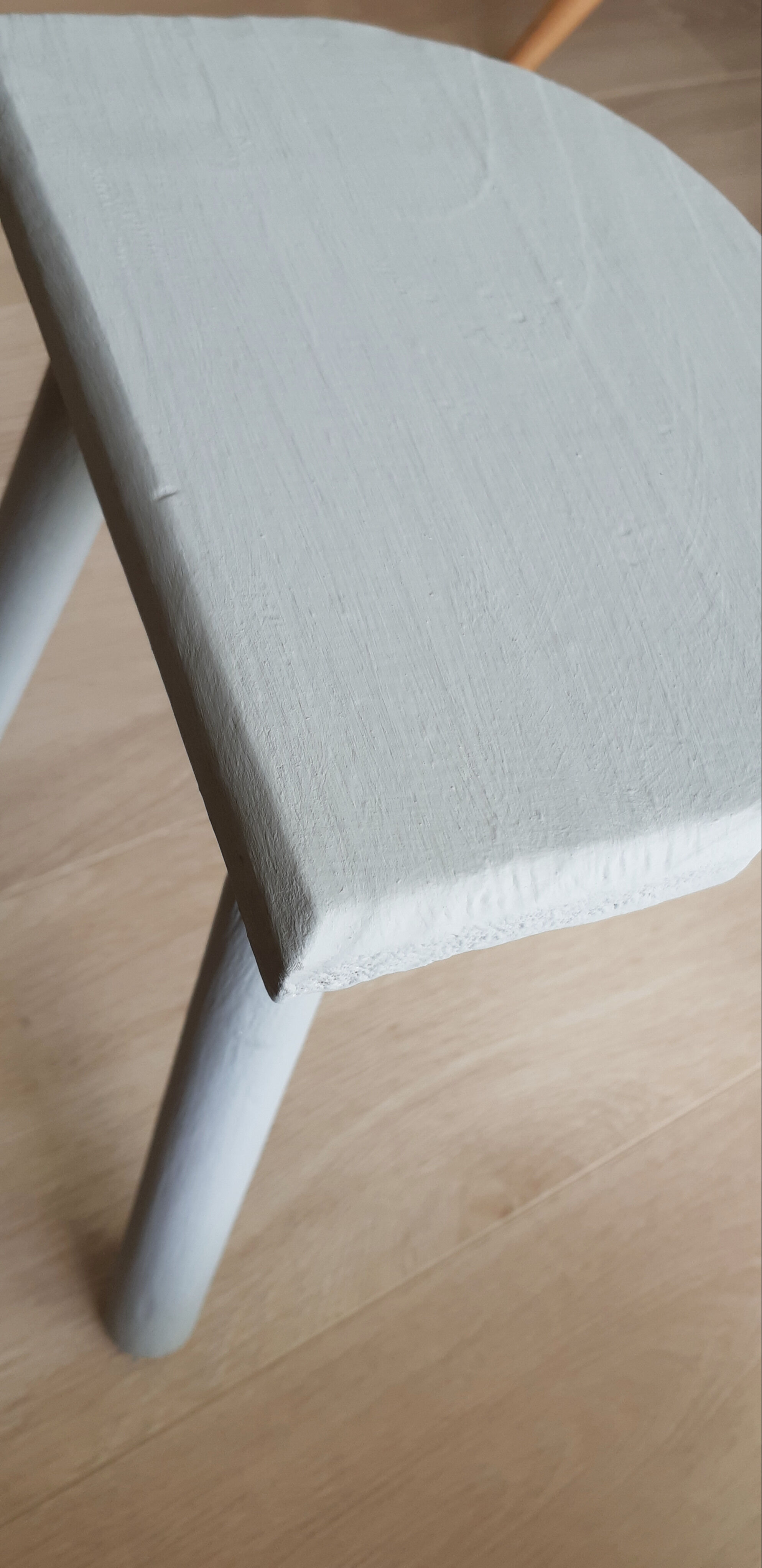 Tripod milking stool in patinated wood