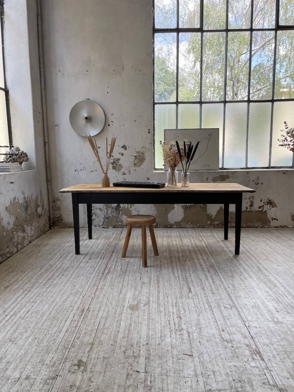 2m pine and oak farmhouse table
