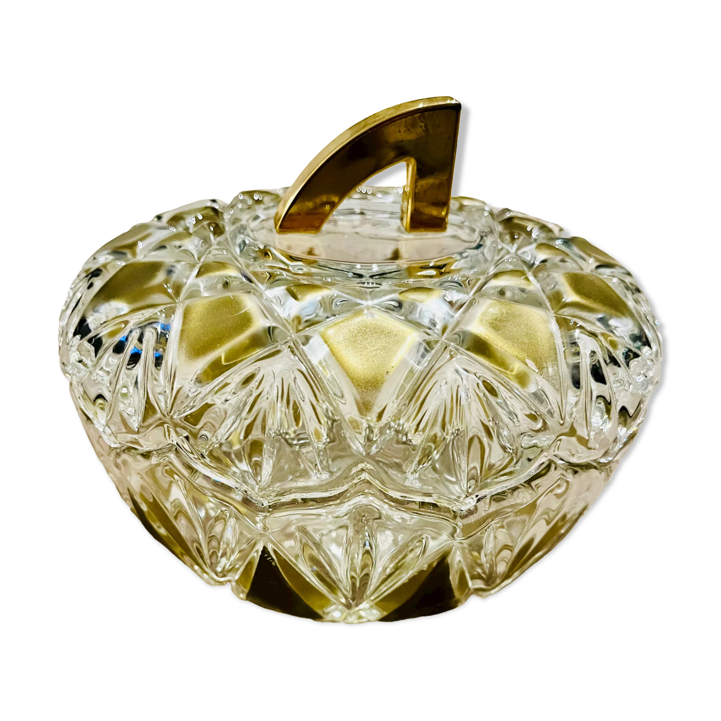 Glass and brass candy box