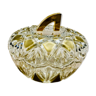 Glass and brass candy box