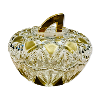 Bonbonnière en verre et laiton