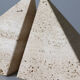 Pyramid shaped travertine bookends
