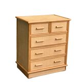 Vintage rattan and woven wicker chest of drawers 1970