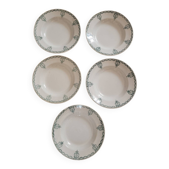 Lot n°1 de 5 assiettes creuses Moulin des Loups