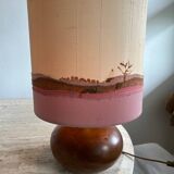 Pied de lampe en bois massif d'olivier