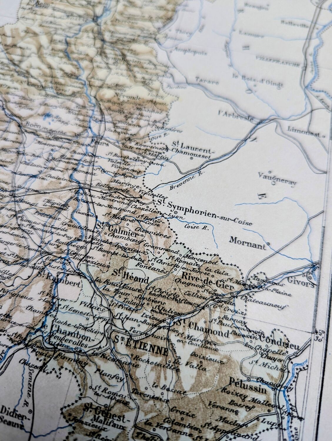 Carte de la Loire, imprimée en 1889.
