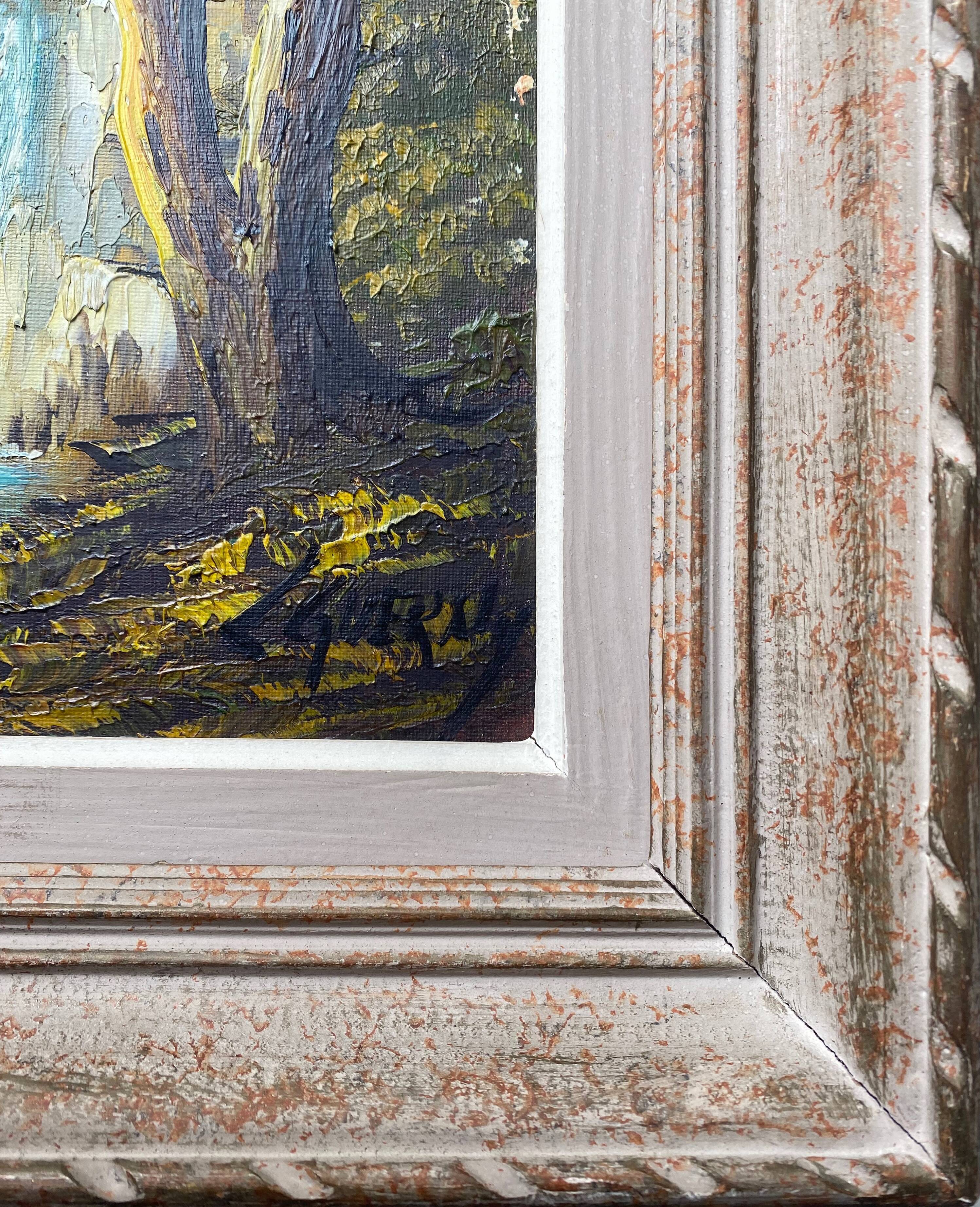 Painting "CSO Fisherman on the Edge of a Waterfall" by L. Gerny