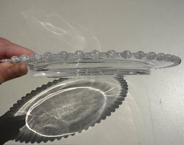 Tête à tête d'assiettes en cristal modèle Andlau signé Lalique
