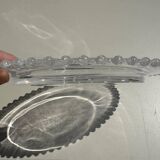 Head to head of crystal plates, Andlau model, signed Lalique